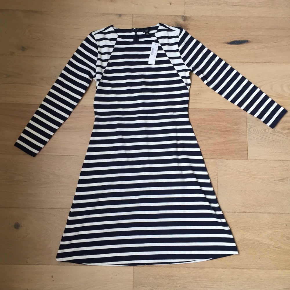 J Crew stripe navy and white dress size xs - Picture 2 of 5